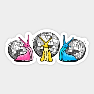 Rainbow Disco Snails Sticker